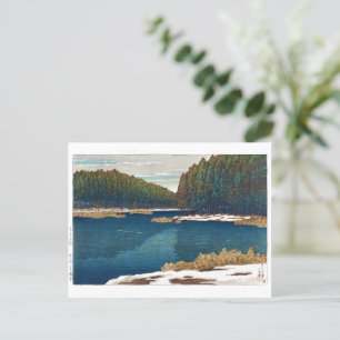 Carte Postale ukiyoe - hasui - C12 - Neige Lingering à Inoka...