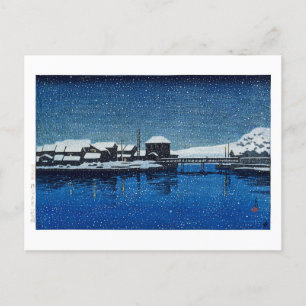 Carte Postale ukiyoe [hasui] C22 Port d'Ebisu, île de Sado