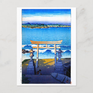 Carte Postale ukiyoe hasui n23 Futomi, province de Boso