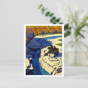 Carte Postale ukiyoe hasui n24 ezame sur la rivière Kiso