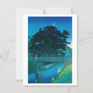 Carte Postale ukiyoe hasui No55 Takinogawa et Crescent Moon