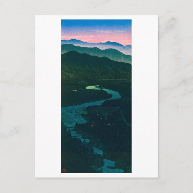 Carte Postale ukiyoe hasui No58 Etchu’s Ioritani Pass (Devant)