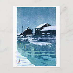 Carte Postale ukiyoe - hasui - No.40 Neige à Kiba -
