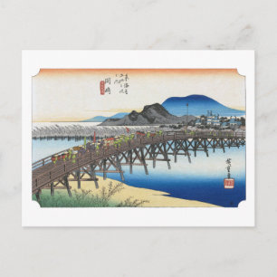 Carte Postale ukiyoe Hiroshige n°38 Okazaki