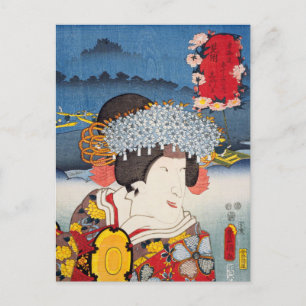Carte Postale ukiyoe [Toyokuni] 38-28 Shizuka à Mitsuke