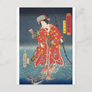 Carte Postale ukiyoe - Toyokuni - No.24 Kusunoki Koma hime -