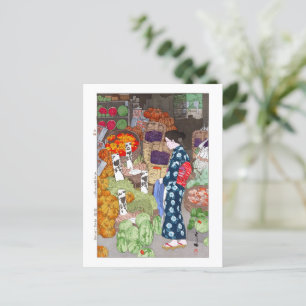 Carte Postale ukiyoe - Yoshida - 16 - Honest Greengrocery, Nezu 