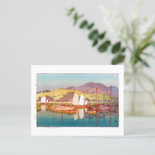 Carte Postale ukiyoe - Yoshida - 17 - En attendant la Marée - 