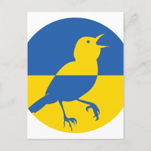 Carte Postale Ukraine Nightingale Ukraine drapeau animal nationa