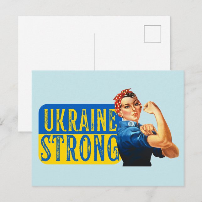 Carte Postale Ukraine Rosie forte le Riveter (Devant / Derrière)