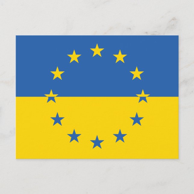 Carte Postale Ukraine Ukraine UE Europe drapeau européen (Devant)