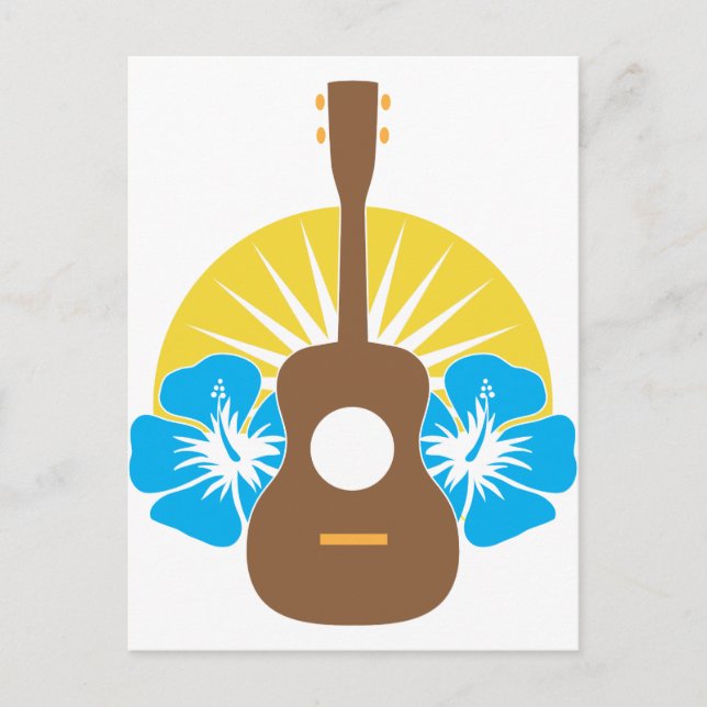 Carte Postale Ukulele Hibiscus (Devant)