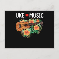 Ukulele Music Love Guitar Flowers Hawaii