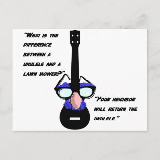 Carte Postale Ukuleles et tondeuses à gazon