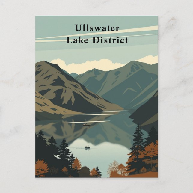 Carte Postale Ullswater, Lake District, Angleterre Travel Art (Devant)