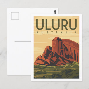 Carte Postale Uluru Australie Célèbre Illustration des lieux de 