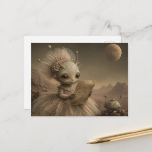 Carte Postale Un alien demande s'il y a la vie sur Mars