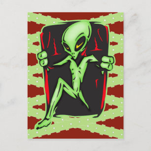 Carte Postale Un Alien envahit votre maison