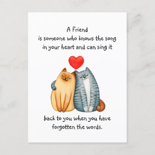 Carte Postale Un Ami Aimé Aimer Citation Cute Cats Mug