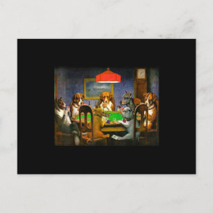 Carte Postale Un ami dans le besoin (Chiens jouant au poker)
