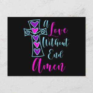 Carte Postale Un amour sans fin Amen Jesus Citation inspirée Chr