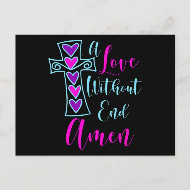 Carte Postale Un amour sans fin Amen Jesus Citation inspirée Chr (Devant)