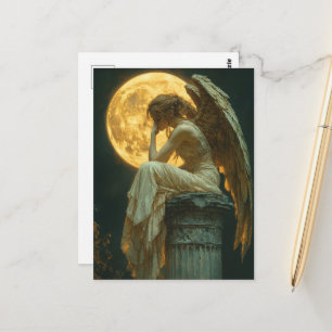 Carte Postale Un ange et la lune