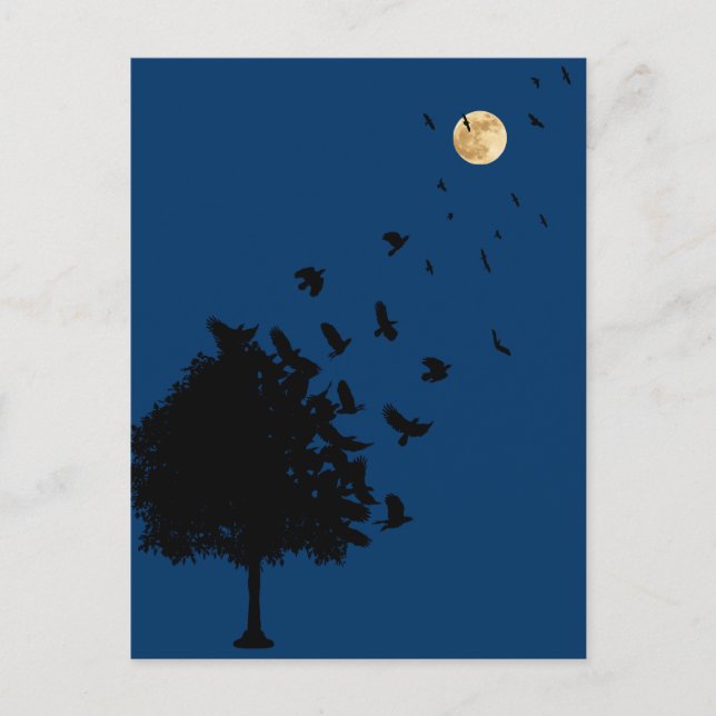 Carte Postale Un arbre des corbeaux (Devant)