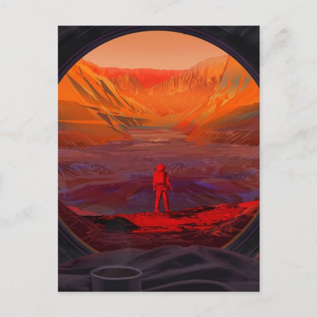 Carte Postale Un astronaute sur Mars (Devant)