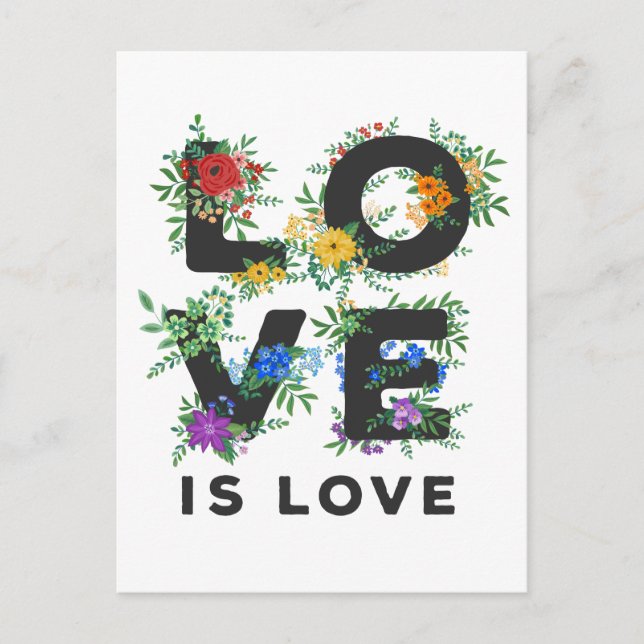 Carte Postale Un Beau Amour Floral Est Une Fierté D'Amour (Devant)