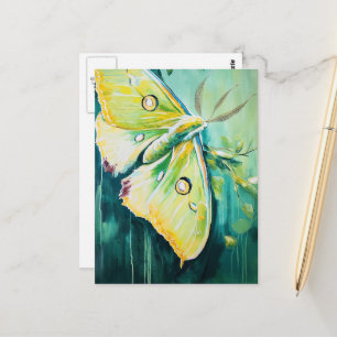 Carte Postale Un beau papillon de nuit vert