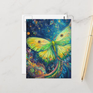 Carte Postale Un beau papillon de nuit vert