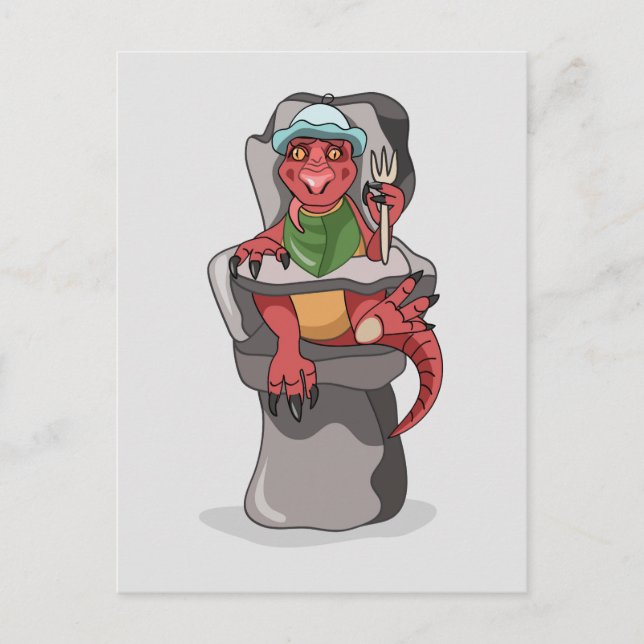 Carte Postale Un Bébé Tyrannosaurus Rex Assis Dans Une Chaise Ha (Devant)