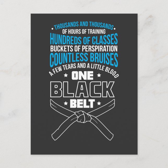 Carte Postale Un Black Belt Martial Arts Training Fighter (Devant)
