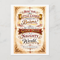 "Un bon acte dans un monde méchant" Shakespeare