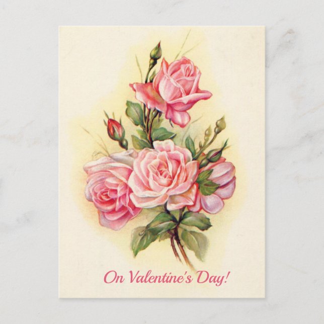 Carte Postale Un bouquet pour vous à la Saint Valentin Victorian (Devant)