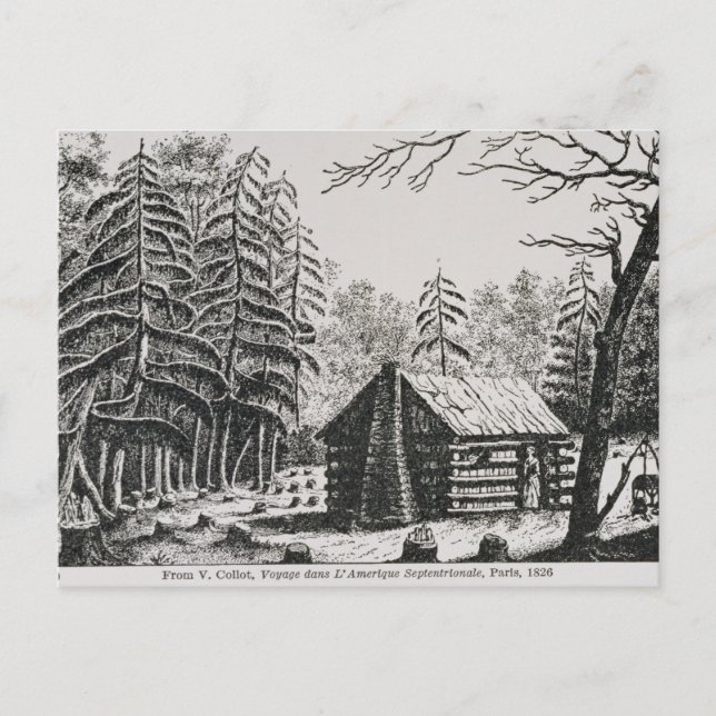 Carte Postale Un cabine de frontière, du "Pageant of America" (Devant)