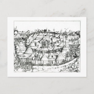 Carte Postale Un campement militaire médiéval, tiré d'un livre,