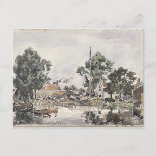 Carte Postale Un canal à La Haye, 1868