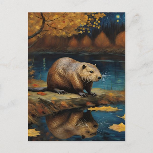 Carte Postale Un castor par Van Gogh (Devant)