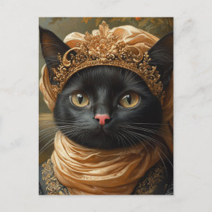 Carte Postale Un chat noir royal