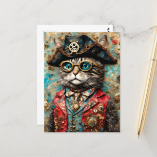 Carte Postale Un chat pirate