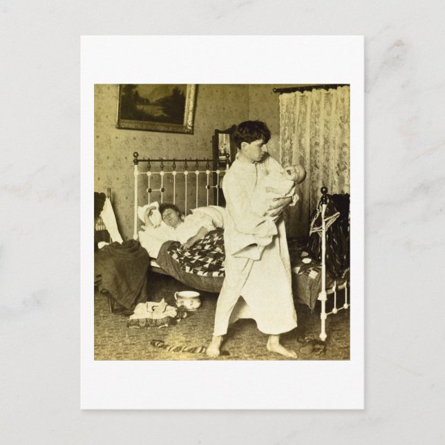 Carte Postale Un chevalier du travail Vintage Stereoview 1901 (Devant)