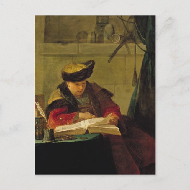 Carte Postale Un chimiste dans son laboratoire (Devant)