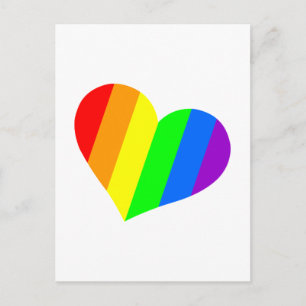 Carte Postale Un cœur aux couleurs de l'arc-en-ciel