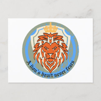 Carte Postale Un coeur de lion ne craint jamais | Regal Courage