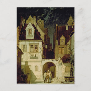 Carte Postale Un coin d'une ville allemande au clair de lune