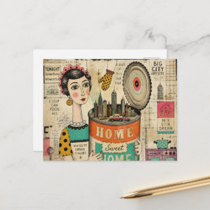 Carte Postale Un collage d'une boîte de chez soi