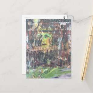 Carte Postale Un collage en techniques mixtes représentant un vi