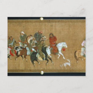 Carte Postale Un convoi de Mongols, Chinois, XIVe siècle